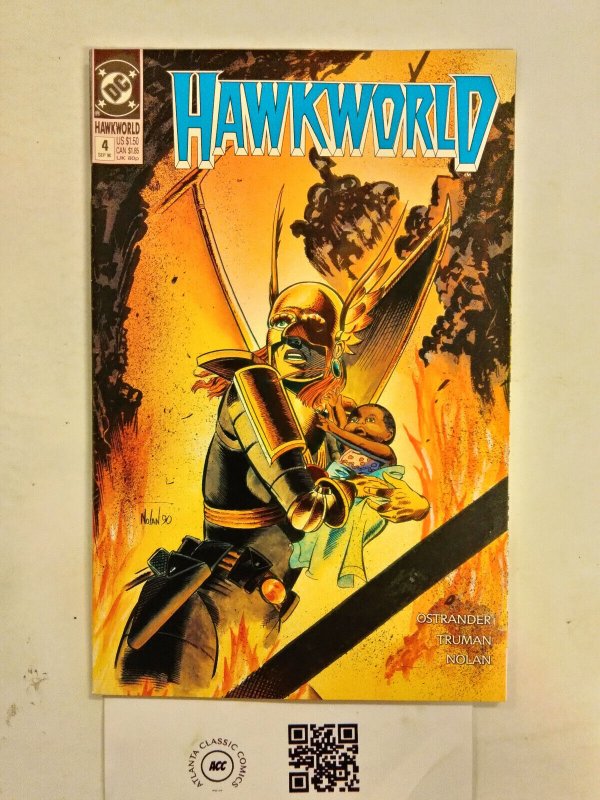 Hawkworld #4 (DC Comics, 1990), raw comic book in NM condition — front cover