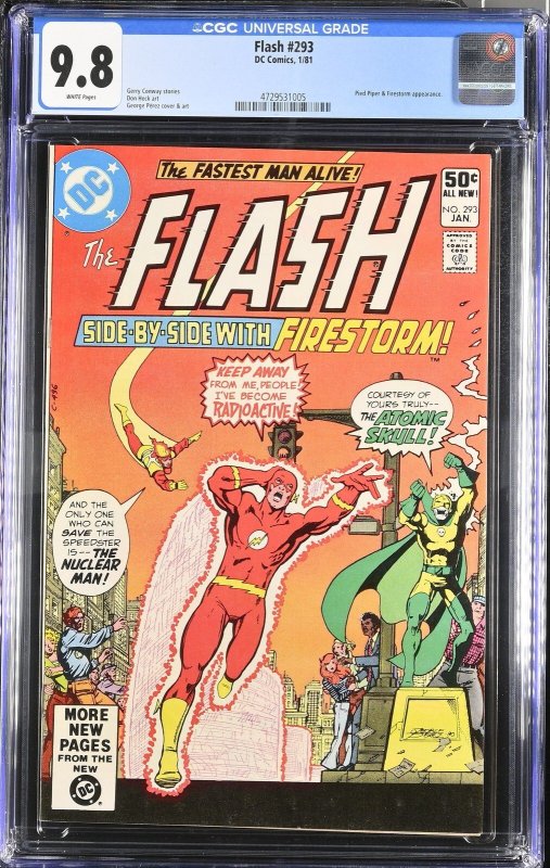 Flash #293 (DC Comics, 1981), CGC 9.8 graded comic book, Universal Blue label — front cover in its holder