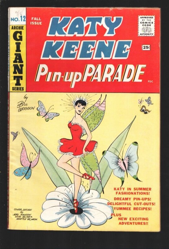 Katy Keene Pin-Up Parade #12 (1960), raw, ungraded comic book — front cover