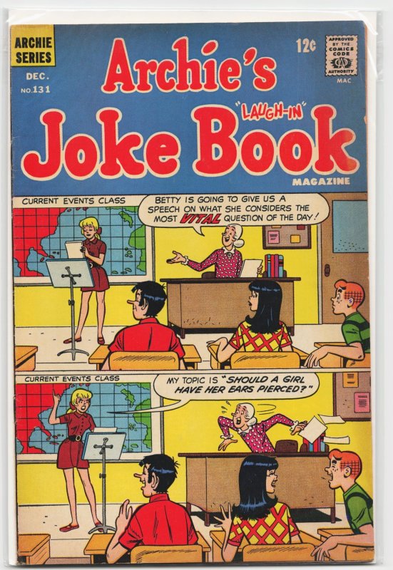 Archie's Joke Book Magazine #131 (Archie Comics, 1968), raw, ungraded comic book — front cover