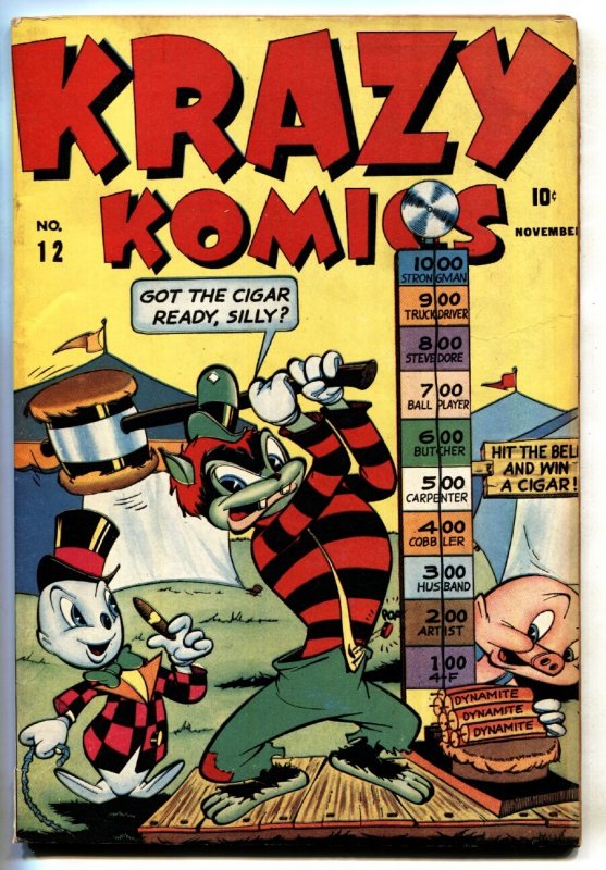 Krazy Komics #12 (Timely Comics, 1943), raw, ungraded comic book — front cover