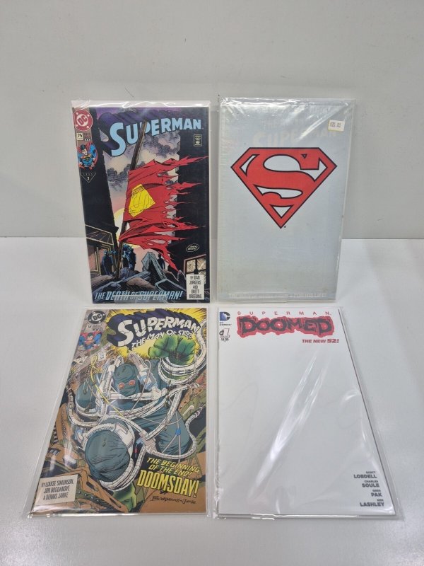 Superman Comic Book Lot, raw, ungraded comic book — front cover