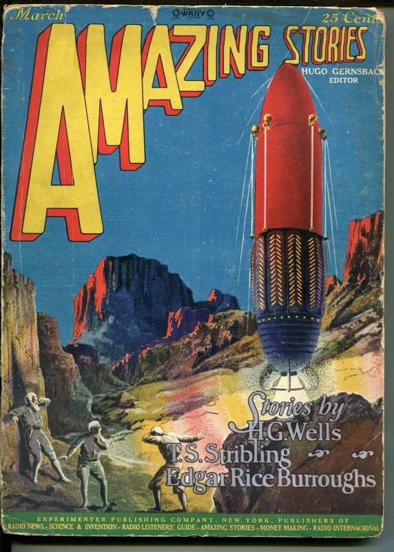 Amazing Stories #12-03/1927-Land That Time Forgot-Burroughs-Frank R PAUL-good (Experimenter Publishing), raw, ungraded comic book — front cover