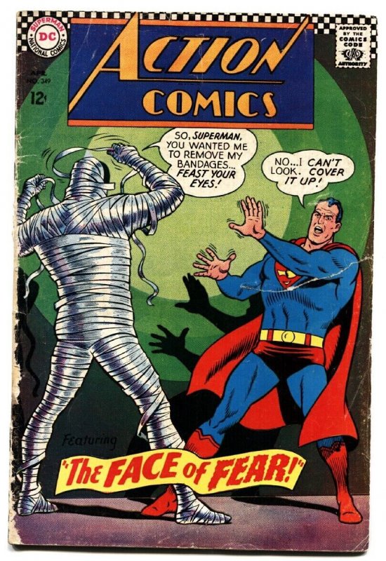 Action Comics #349 (DC Comics, 1967), raw, ungraded comic book — front cover
