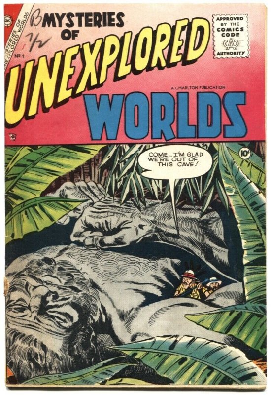 Mysteries of Unexplored Worlds #1-1956-Charlton Horror-Halley’s Comet-Rare (Charlton Comics, 1956), raw, ungraded comic book — front cover