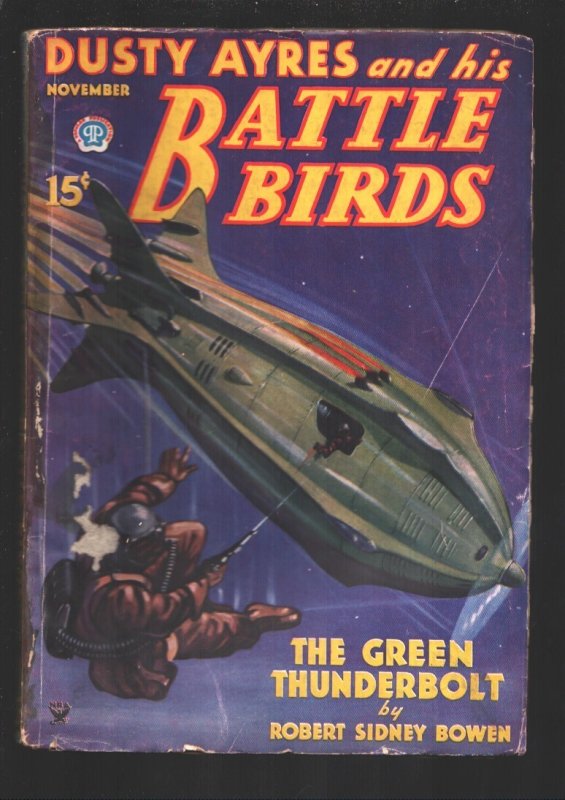 Dusty Ayres and His Battle Birds 11/1934-Popular-"The Green Thunderbolt" by Robe, raw, ungraded comic book — front cover