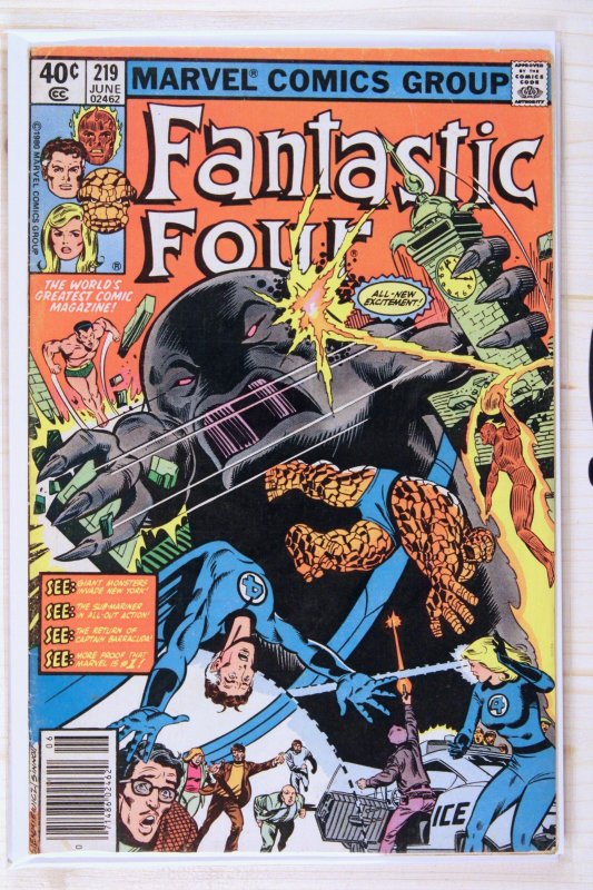 Fantastic Four #219 (Marvel Comics, 1980), raw comic book in FN 6.0 condition — front cover