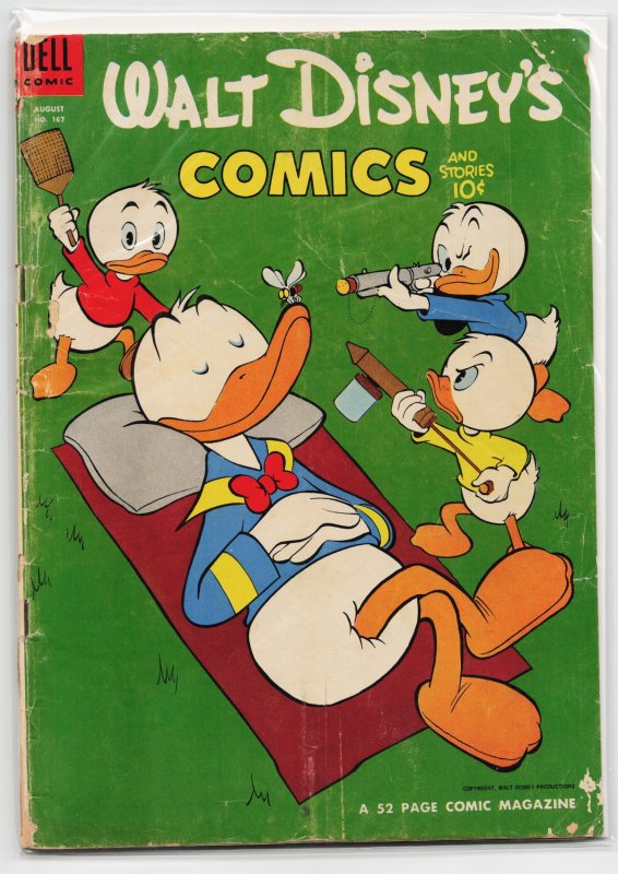 Walt Disney's Comics and Stories #167 (Dell, 1954), raw, ungraded comic book — front cover