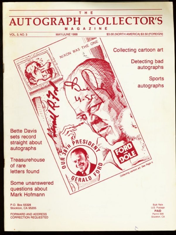 Autograph Collectors Magazine 1988 May-Cartoon Art VG (1988), raw comic book in VG condition — front cover