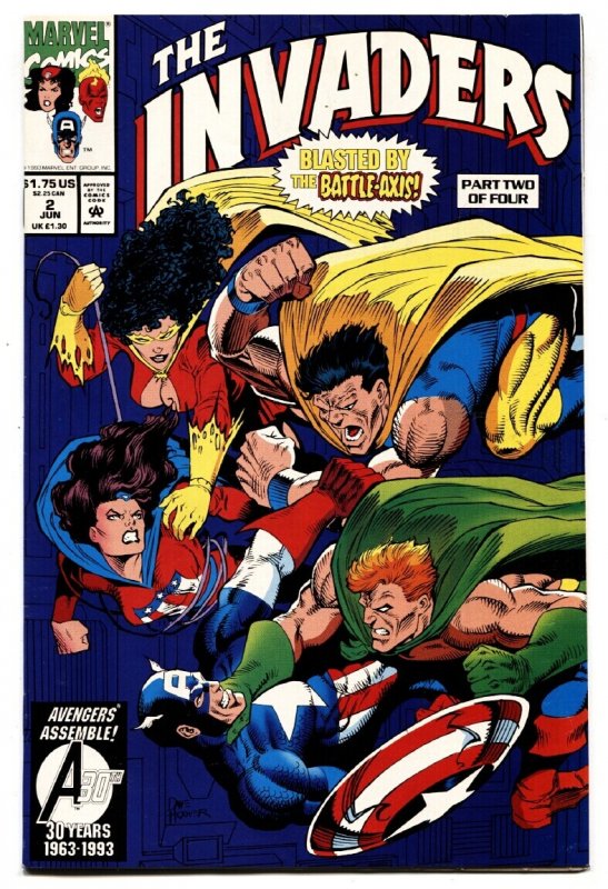 Invaders #2 (Marvel Comics, 1993), raw comic book in NM- condition — front cover