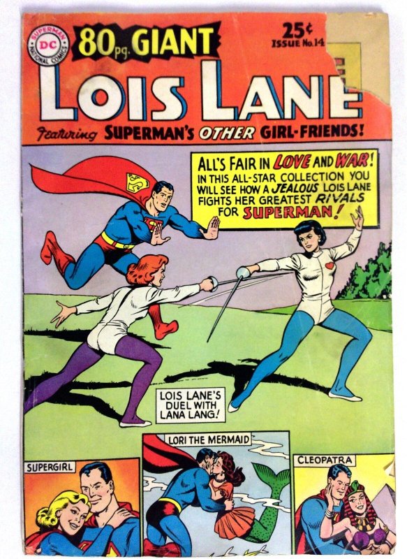 Superman's Girlfriend Lois Lane #14 (DC Comics, 1960), raw comic book in FR condition — front cover