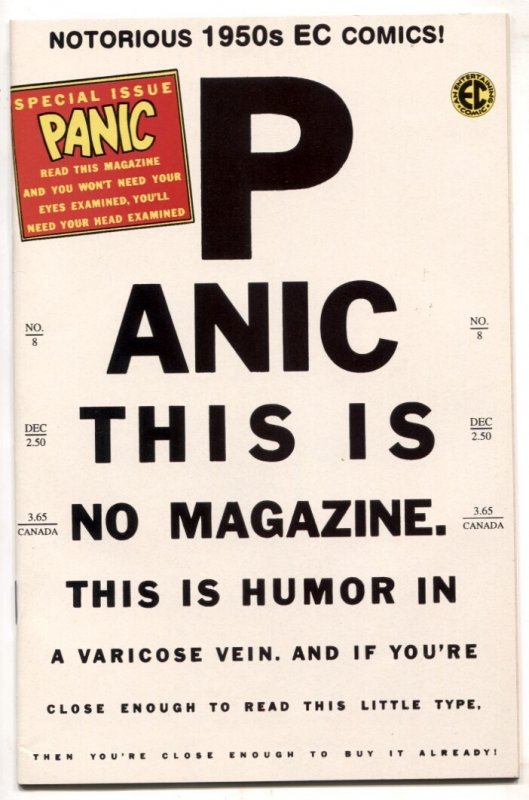 Panic #8 (1998), raw comic book in VF/NM condition — front cover