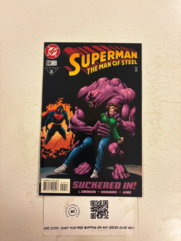 Superman the Man of Steel #59 (DC Comics, 1996), raw comic book in NM condition — front cover