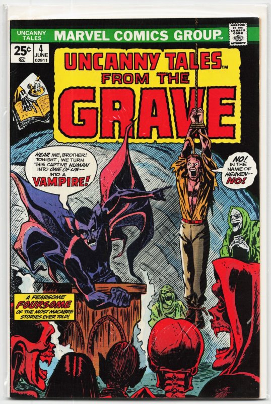 Uncanny Tales #4 (Marvel Comics, 1974), raw, ungraded comic book — front cover