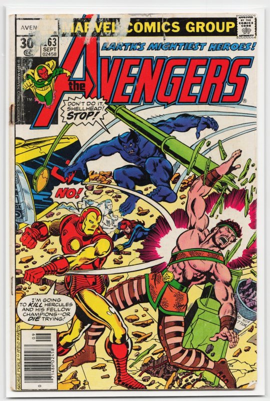 The Avengers #163 (Marvel Comics, 1977), raw, ungraded comic book — front cover