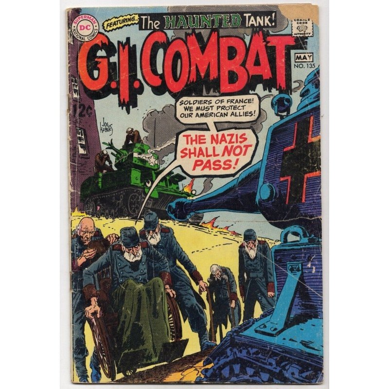 G.i. Combat #135 (DC Comics, 1969), raw comic book in GD/VG 3.0 condition — front cover