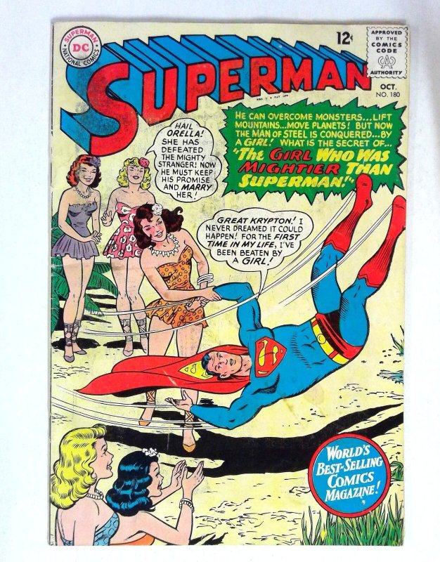 Superman #180 (DC Comics, 1965), raw, ungraded comic book — front cover
