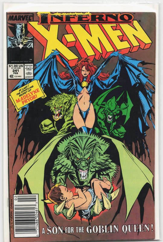 The Uncanny X-Men #241 (Marvel Comics, 1989), raw, ungraded comic book — front cover