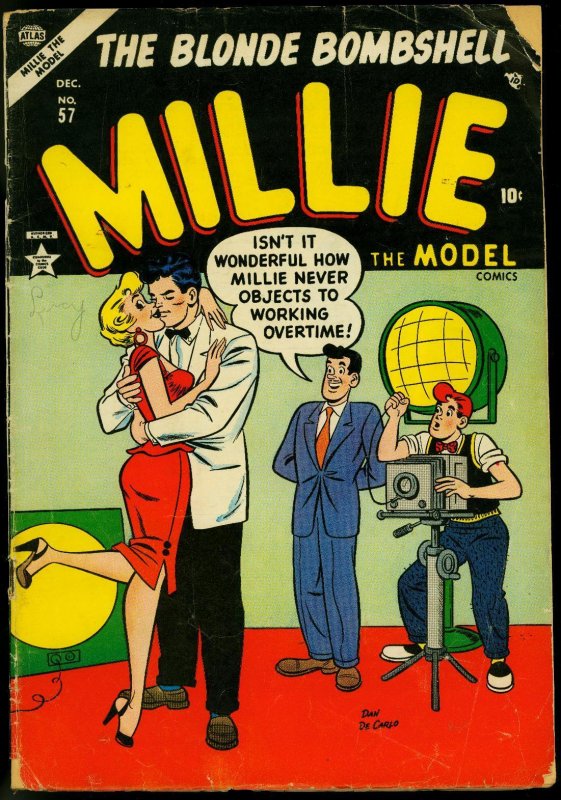 Millie the Model #57 (Atlas Comics, 1954), raw comic book in VG condition — front cover
