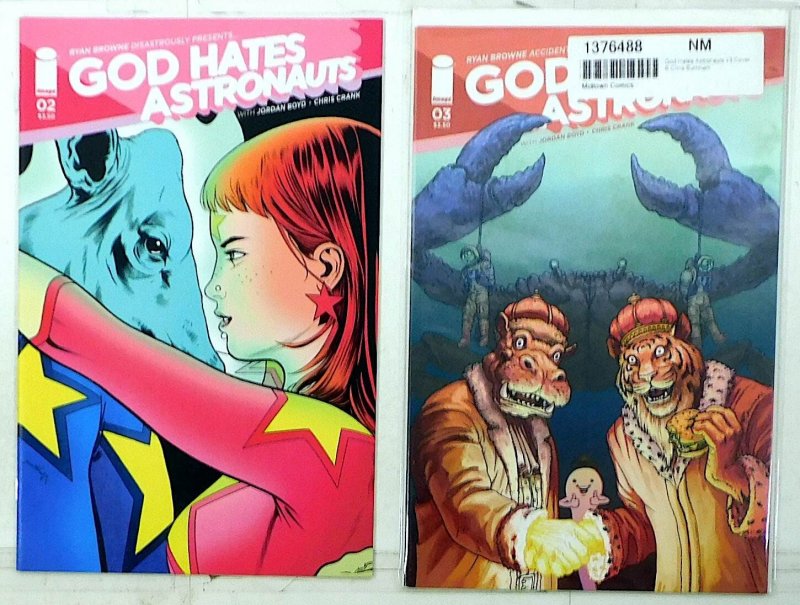 God Hates Astronauts Lot of 2 #2 B, 3 B (2014) Image Comics 9.4 Var Comic Books (Image Comics, 2014), raw comic book in 9.4 condition — front cover