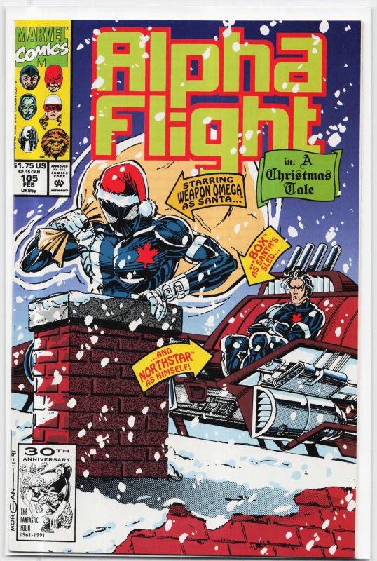 Alpha Flight #105 (Marvel Comics, 1992), raw, ungraded comic book — front cover