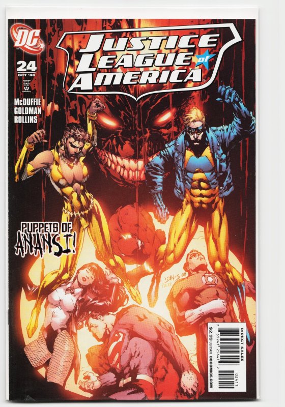Justice League of America #24 (DC Comics, 2008), raw, ungraded comic book — front cover