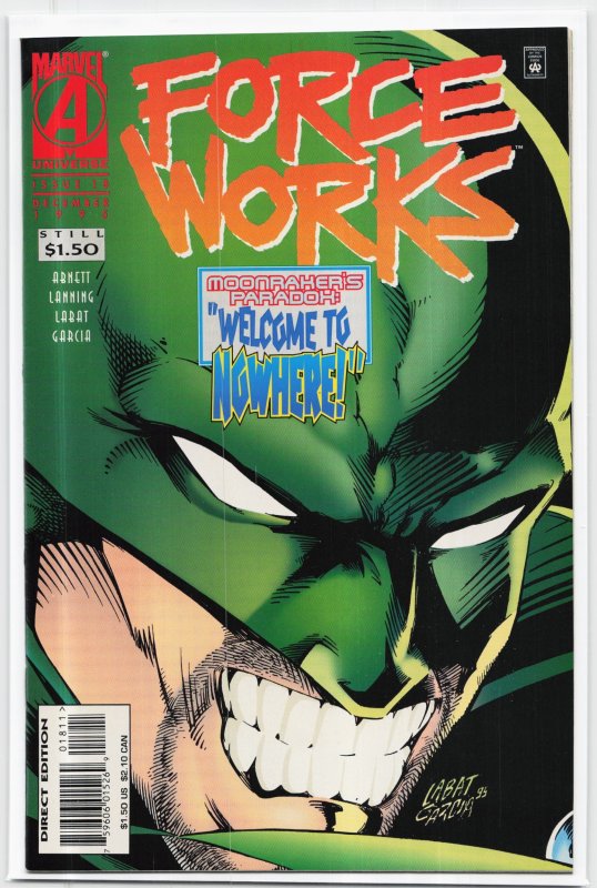 Force Works #18 (1995), raw, ungraded comic book — front cover