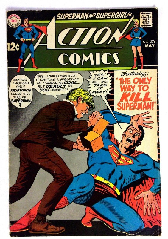 Action Comics #376 (DC Comics, 1969), raw comic book in VG condition — front cover