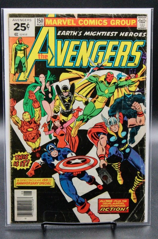 The Avengers #150 (Marvel Comics, 1976), raw comic book in GD/VG condition — front cover