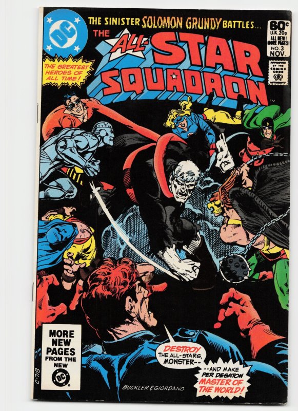 All-Star Squadron #3 (DC Comics, 1981), raw, ungraded comic book — front cover