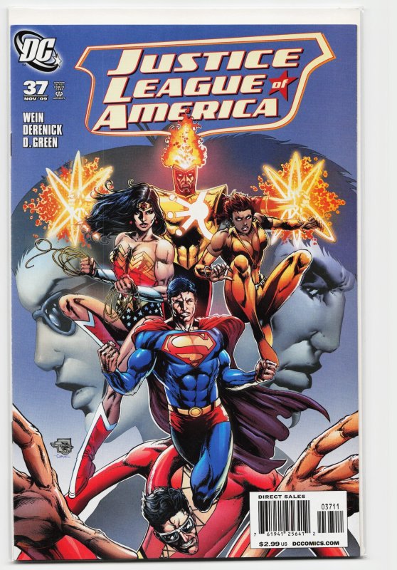 Justice League of America #37 (DC Comics, 2009), raw, ungraded comic book — front cover