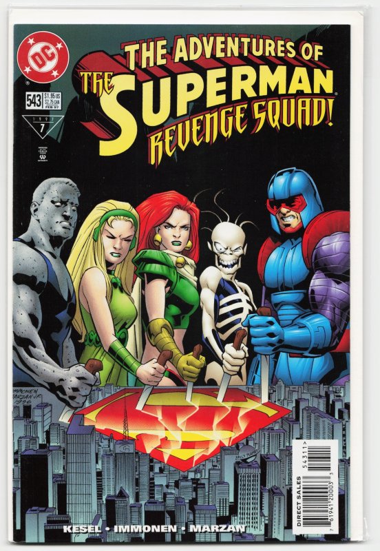 Adventures of Superman #543 (DC Comics, 1997), raw, ungraded comic book — front cover