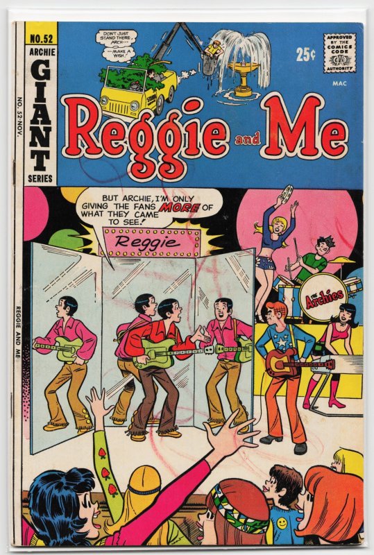 Reggie and Me #52 (1971), raw, ungraded comic book — front cover