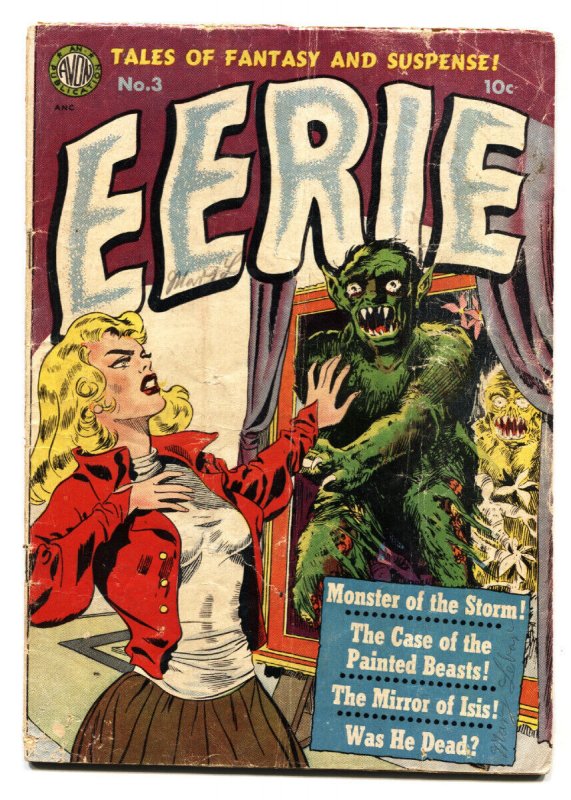 Eerie #3 (Avon Periodicals, 1952), raw, ungraded comic book — front cover