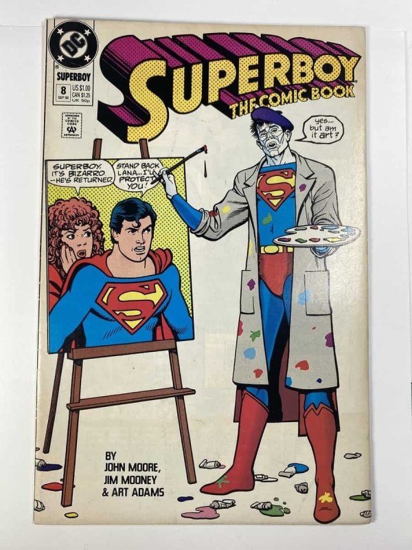 Superman #8 (DC Comics, 1990), raw comic book in FN/VF condition — front cover
