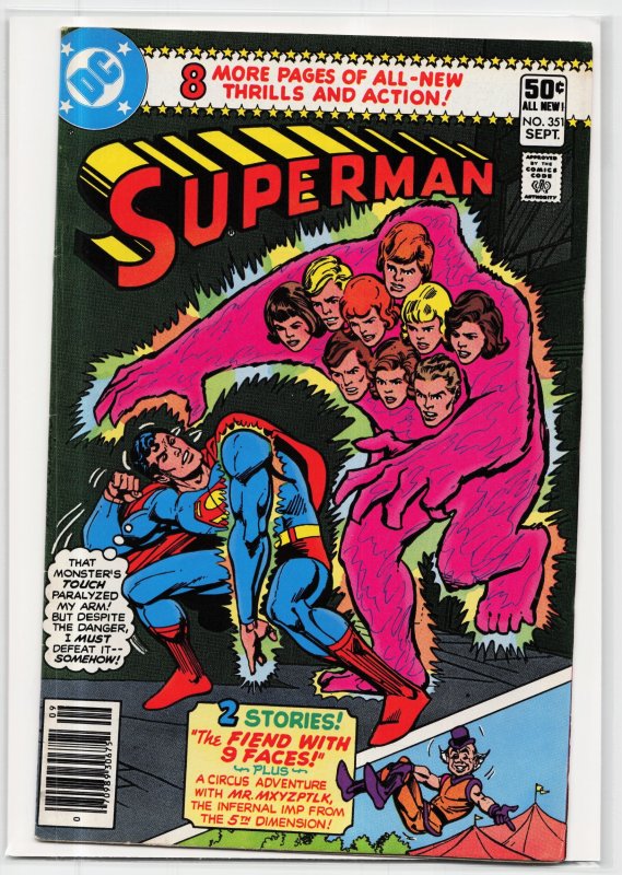 Superman #351 (DC Comics, 1980), raw, ungraded comic book — front cover