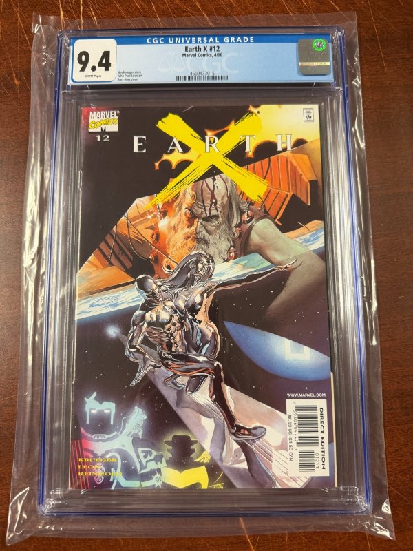 Earth X #12 (Marvel Comics), CGC 9.4 graded comic book, Universal Blue label — front cover in its holder