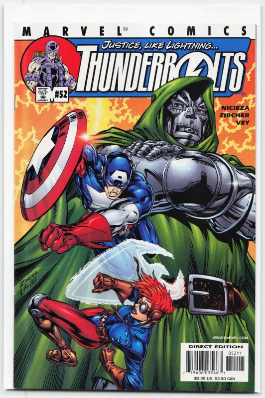 Thunderbolts #52 (Marvel Comics, 2001), raw, ungraded comic book — front cover