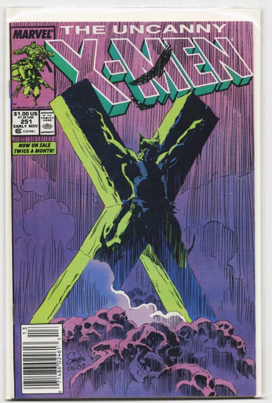 The Uncanny X-Men #251 (Marvel Comics, 1989), raw, ungraded comic book — front cover