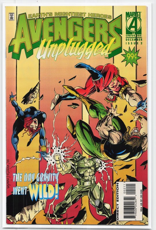 Avengers Unplugged #2 (1995), raw, ungraded comic book — front cover