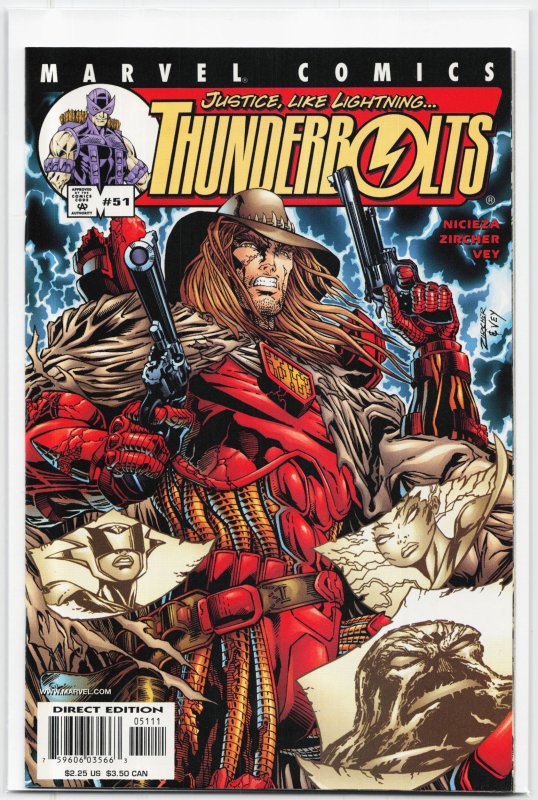 Thunderbolts #51 (Marvel Comics, 2001), raw, ungraded comic book — front cover