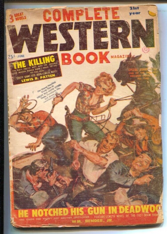 Pulp: Complete Western Book 6/1954-Red Circle-Norman Saunders GGA Cover-west..., raw, ungraded comic book — front cover