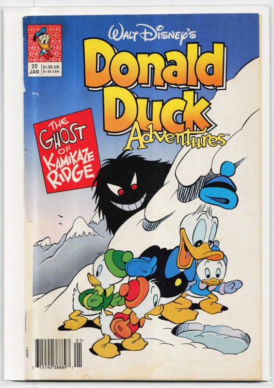Donald Duck Adventures #20 (Disney Comics, 1992), raw, ungraded comic book — front cover