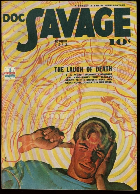 Doc Savage 1942 Oct-Pulp Laugh of Death Street & Smith VF (1942), raw comic book in VF condition — front cover