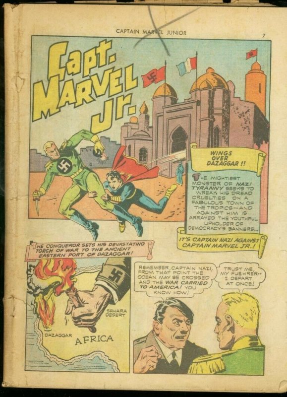 Captain Marvel Jr #1 (Fawcett Publications), raw, ungraded comic book — front cover