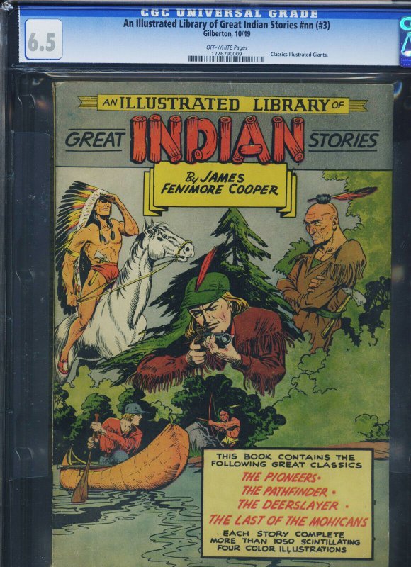 Classics: Illustrated ... Great Indian Stories #3, CGC 6.5 graded comic book, Universal Blue label — front cover in its holder