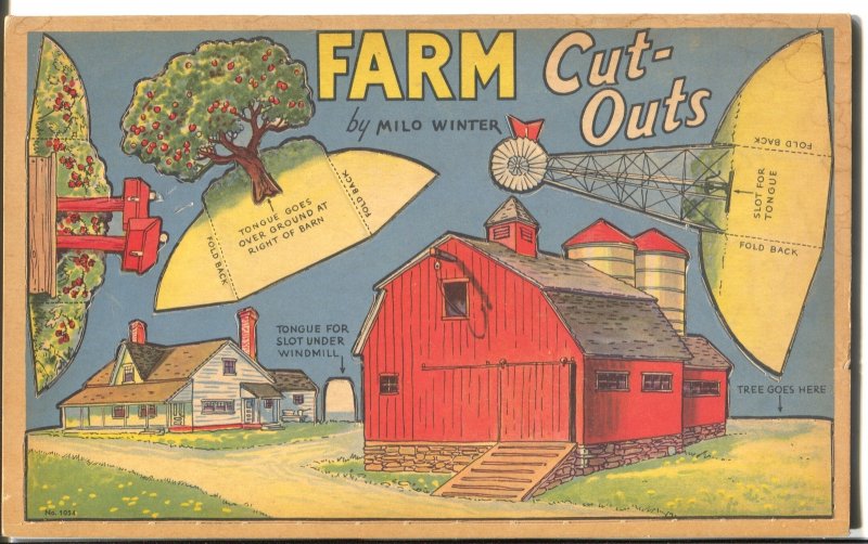 Farm Cut-Outs #1054 (Whitman, 1938), raw comic book in VF condition — front cover