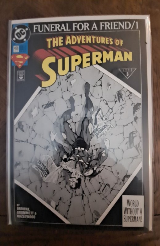 Adventures of Superman #498 (DC Comics, 1993), raw, ungraded comic book — front cover