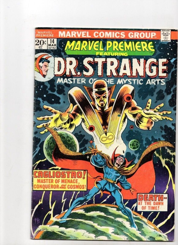 Marvel Premiere Dr. Strange #14 (Marvel Comics, 1974), raw comic book in VG+ 4.5 condition — front cover