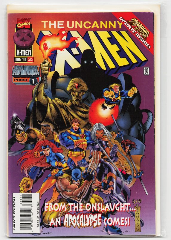 The Uncanny X-Men #335 (Marvel Comics, 1996), raw, ungraded comic book — front cover
